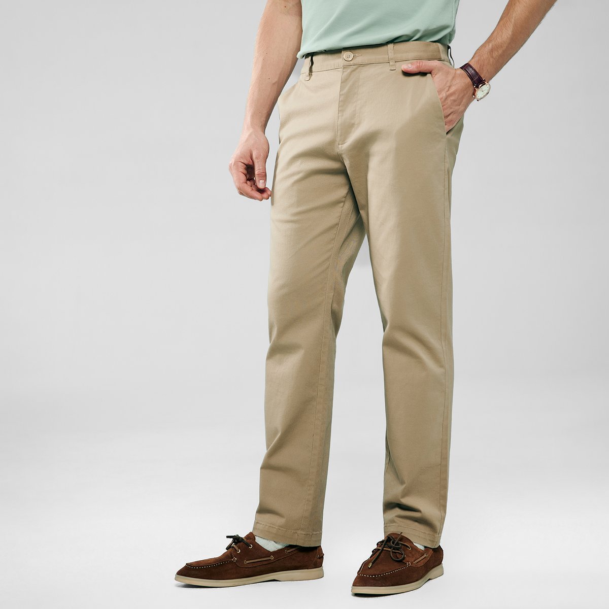 Men’s Slim Taper Stretch Cotton Khaki Pants - Giordano Online
