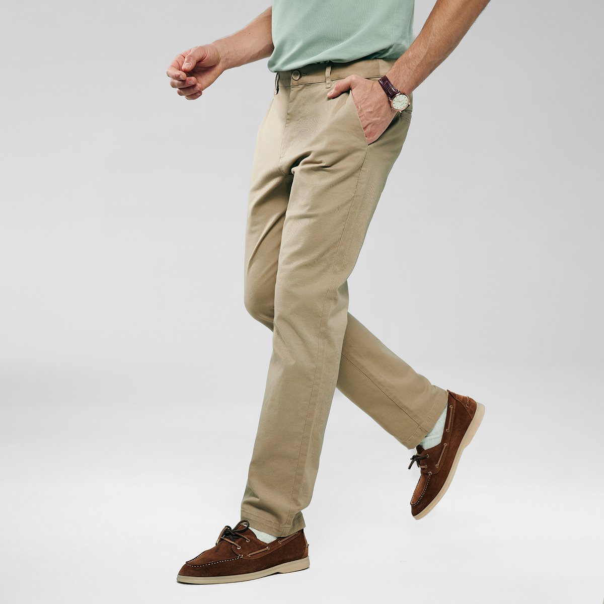 Men’s Slim Taper Stretch Cotton Khaki Pants - Giordano Online