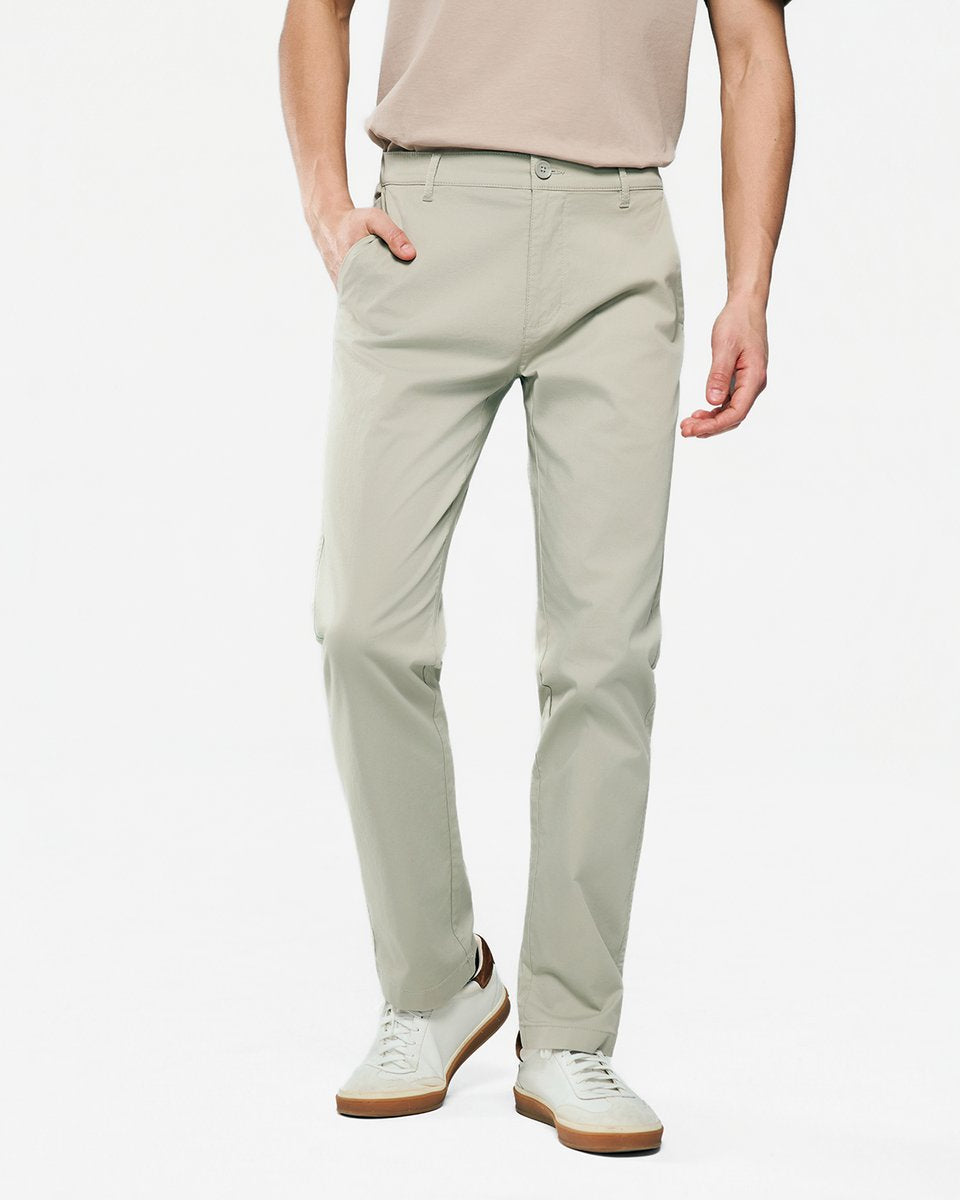 Men's Twill Low Rise Slim Taper Khaki Pant - Giordano Online