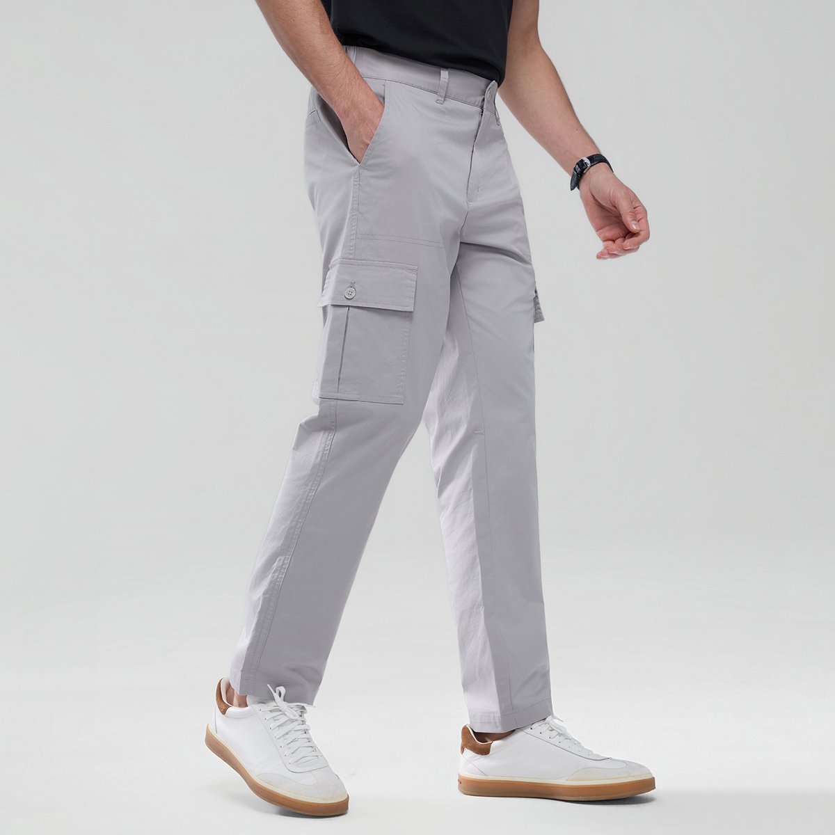 Men's Twill Relaxed Taper Elastic Waist Khaki Pant - Giordano Online