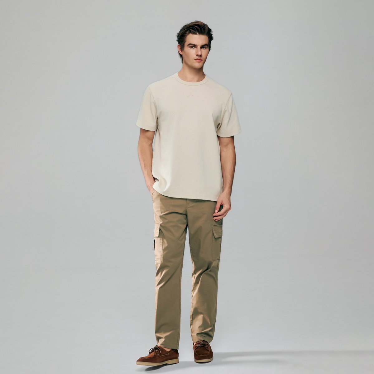 Men's Waffle Crew Neck Tee - Giordano Online