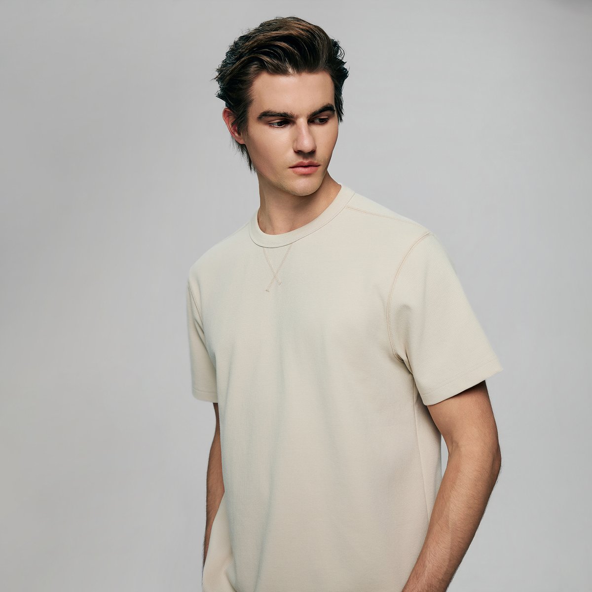 Men's Waffle Crew Neck Tee - Giordano Online