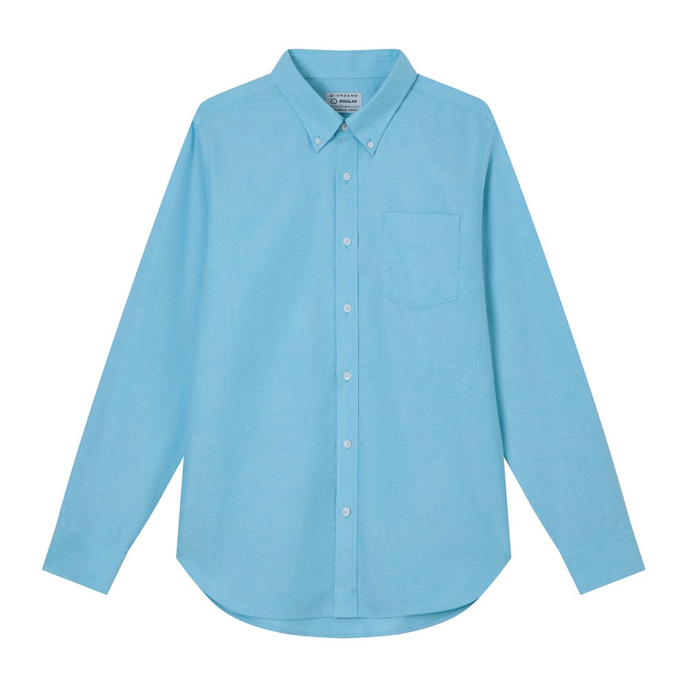 Men's Wrinkle Free Oxford Long Sleeve Shirt - Giordano Online