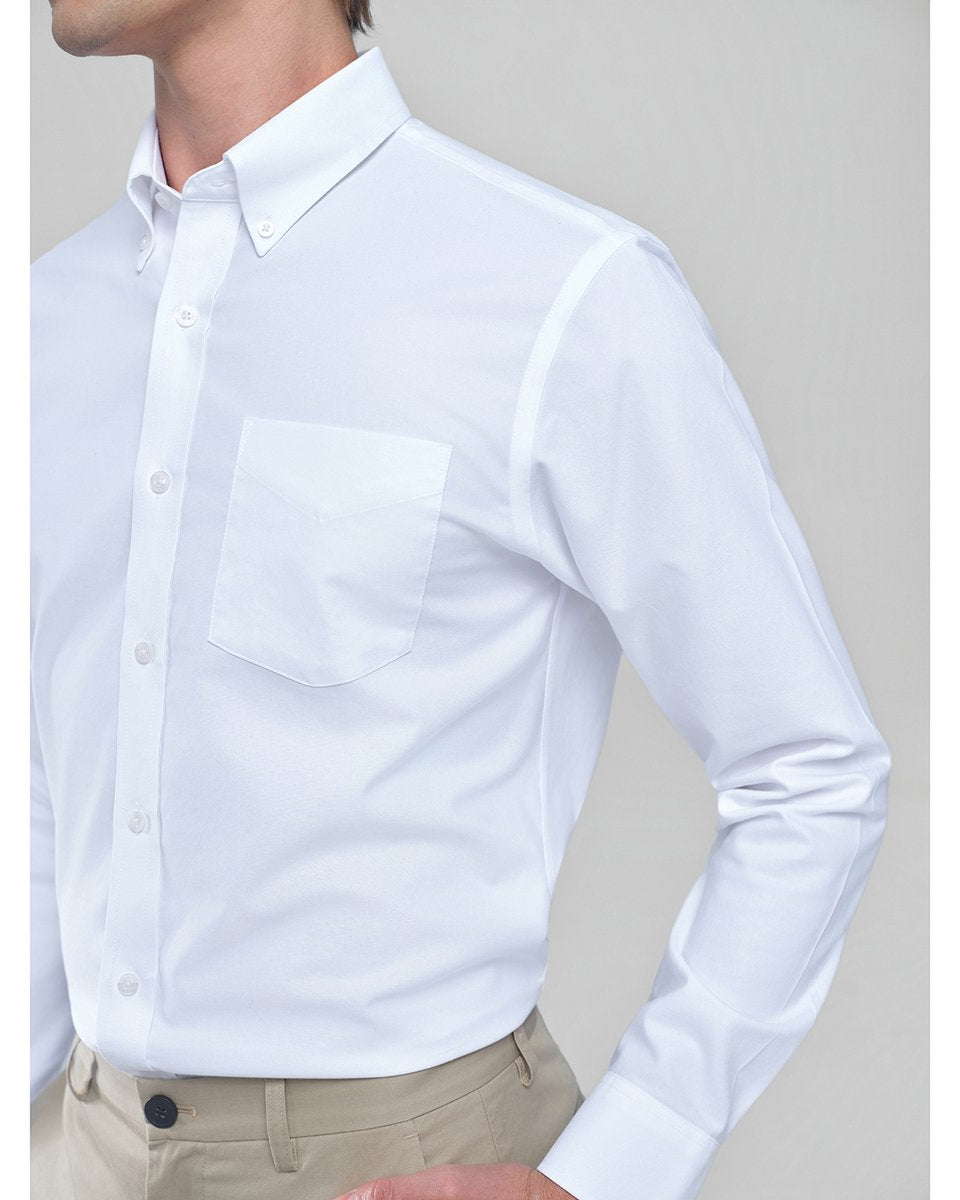 Men's Wrinkle Free Oxford Long Sleeve Shirt - Giordano Online