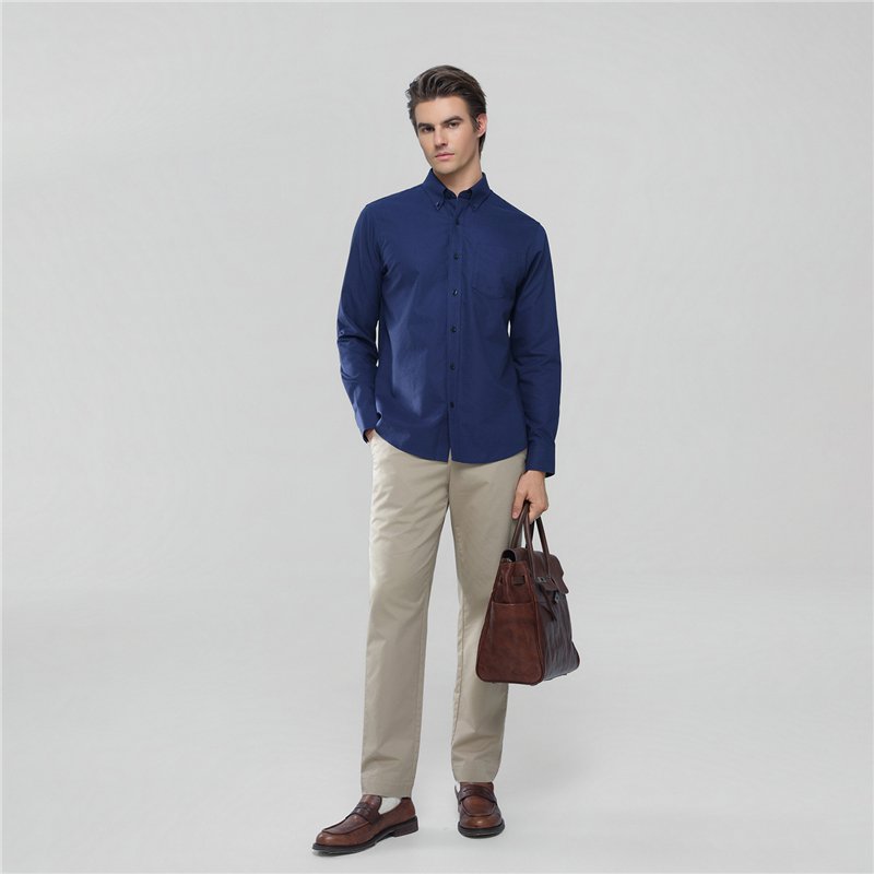Men's Wrinkle Free Oxford Long Sleeve Shirt - Giordano Online