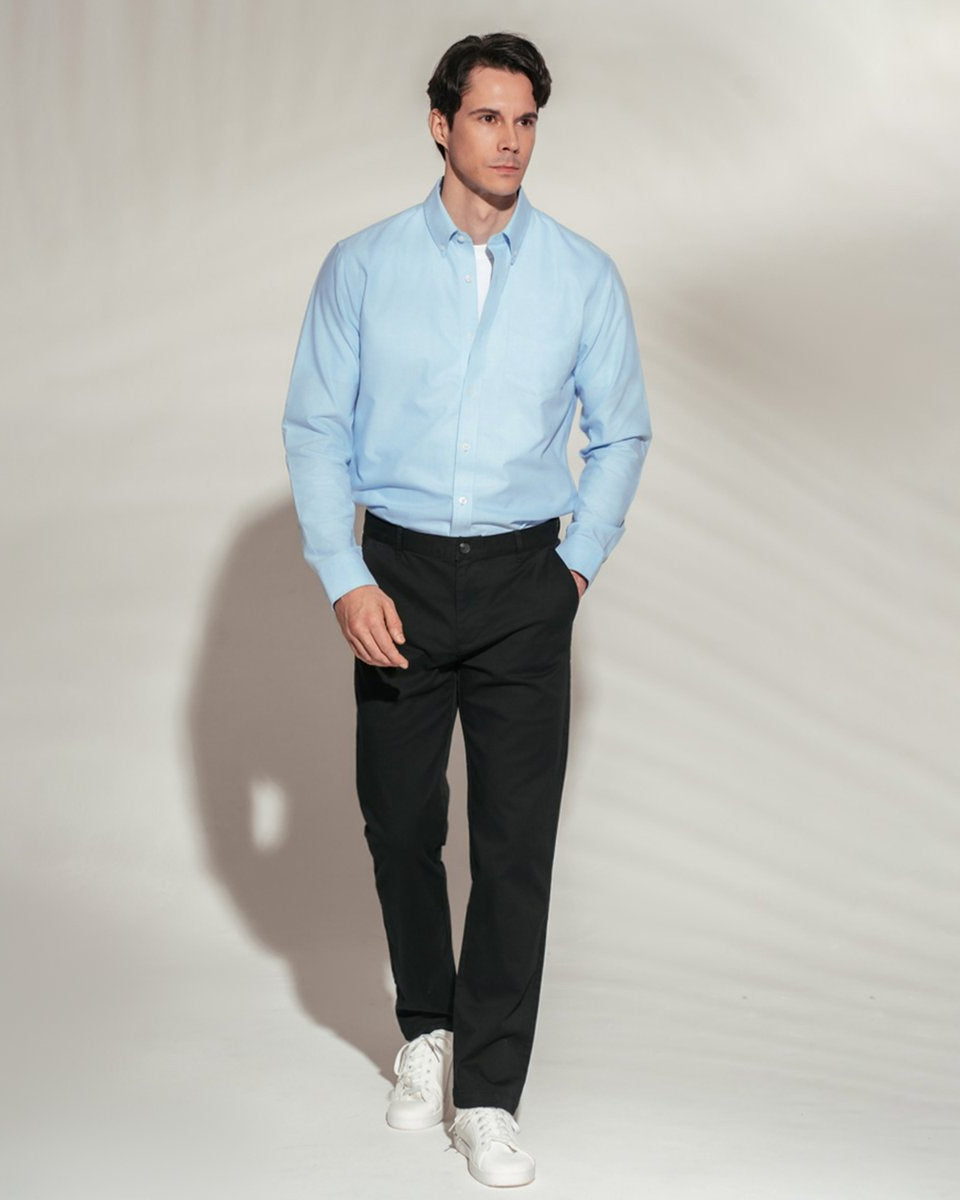 Men's Wrinkle Free Oxford Long Sleeve Shirt - Giordano Online