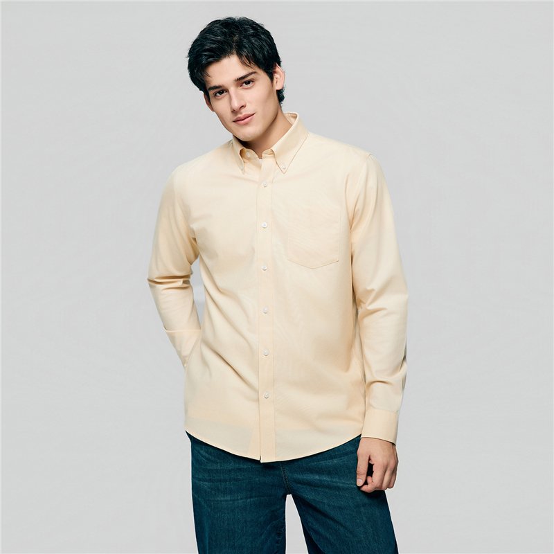 Men's Wrinkle Free Oxford Long Sleeve Shirt - Giordano Online
