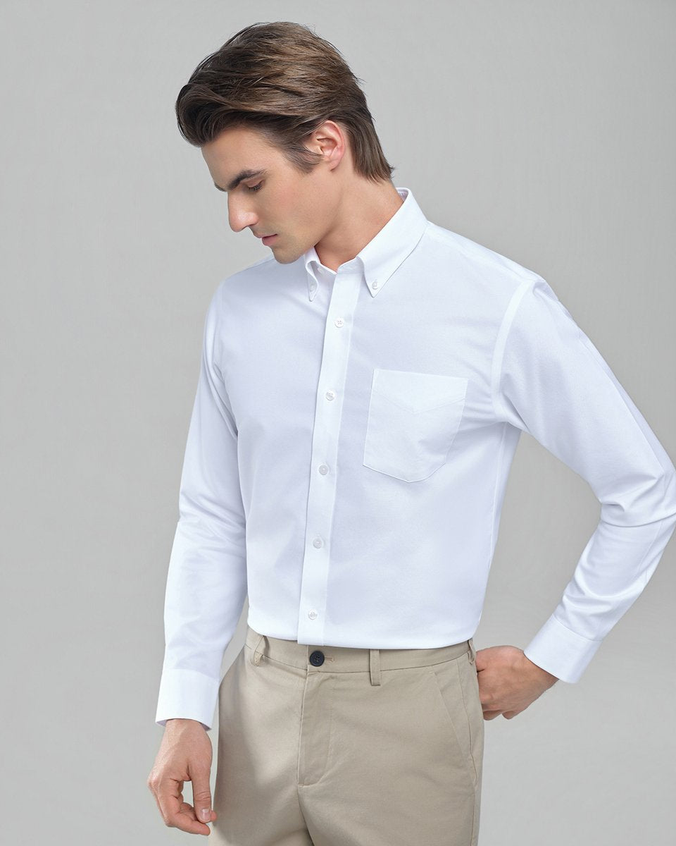 Men's Wrinkle Free Oxford Long Sleeve Shirt - Giordano Online