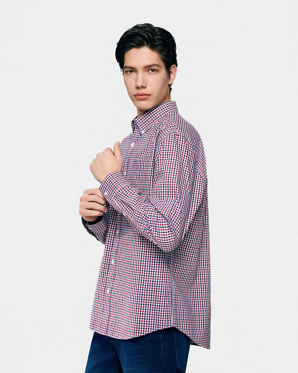 Men's Wrinkle Free Oxford Long Sleeve Shirt - Giordano Online