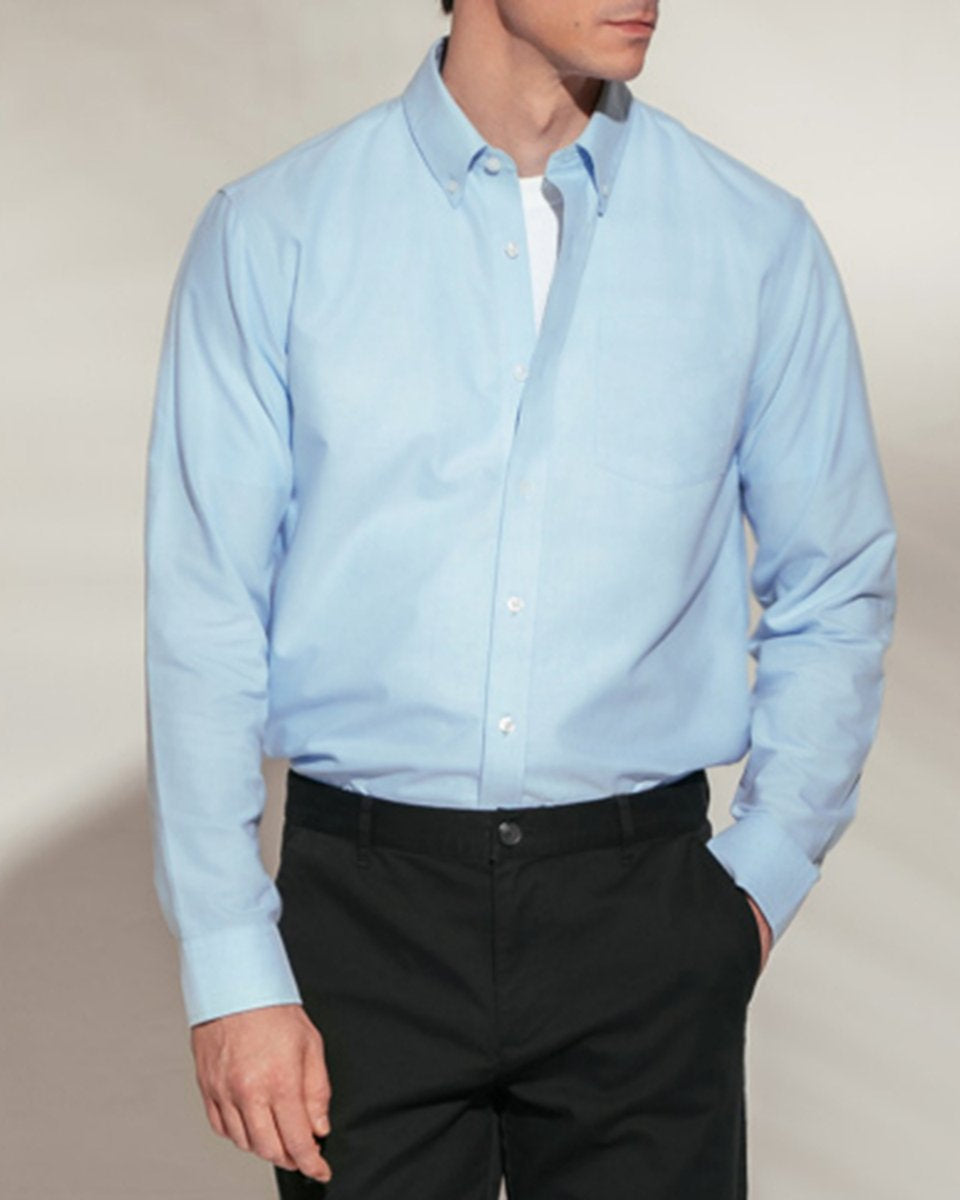 Men's Wrinkle Free Oxford Long Sleeve Shirt - Giordano Online