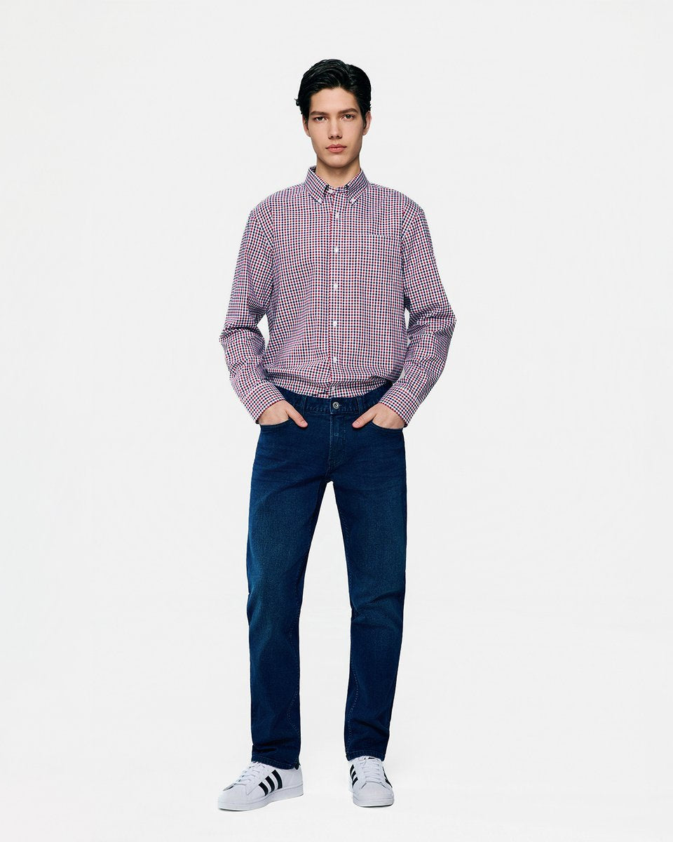 Men's Wrinkle Free Oxford Long Sleeve Shirt - Giordano Online