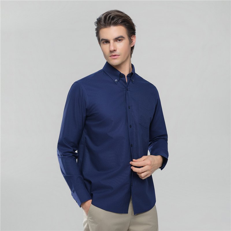 Men's Wrinkle Free Oxford Long Sleeve Shirt - Giordano Online