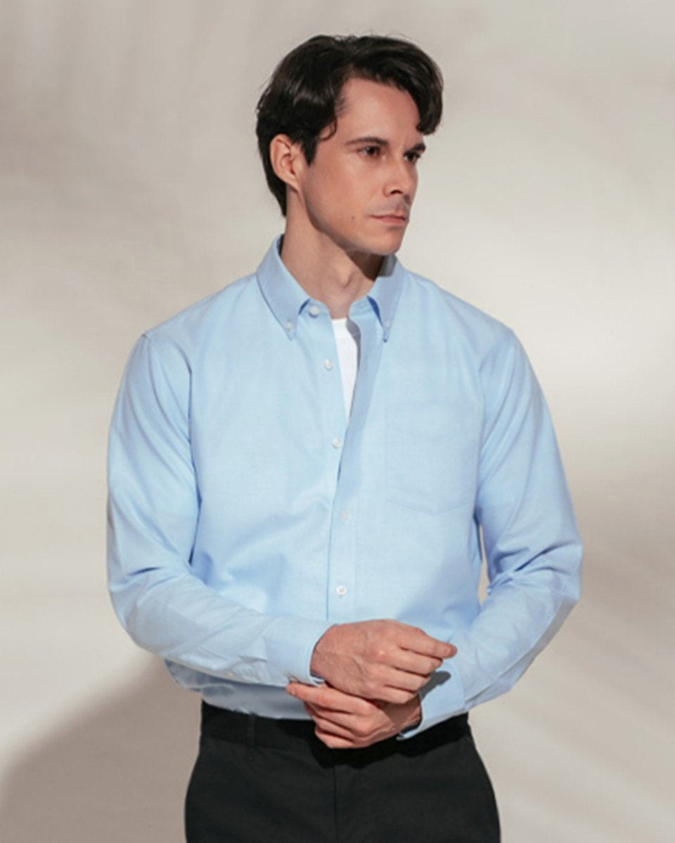 Men's Wrinkle Free Oxford Long Sleeve Shirt - Giordano Online