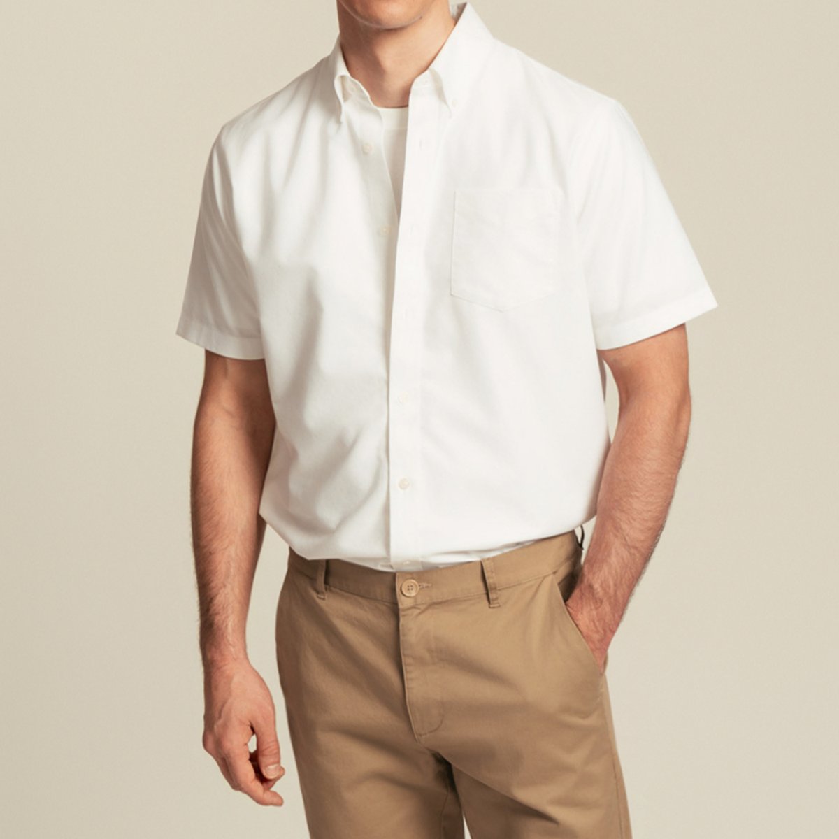 Men's Wrinkle Free Oxford Short Sleeve Shirt - Giordano Online