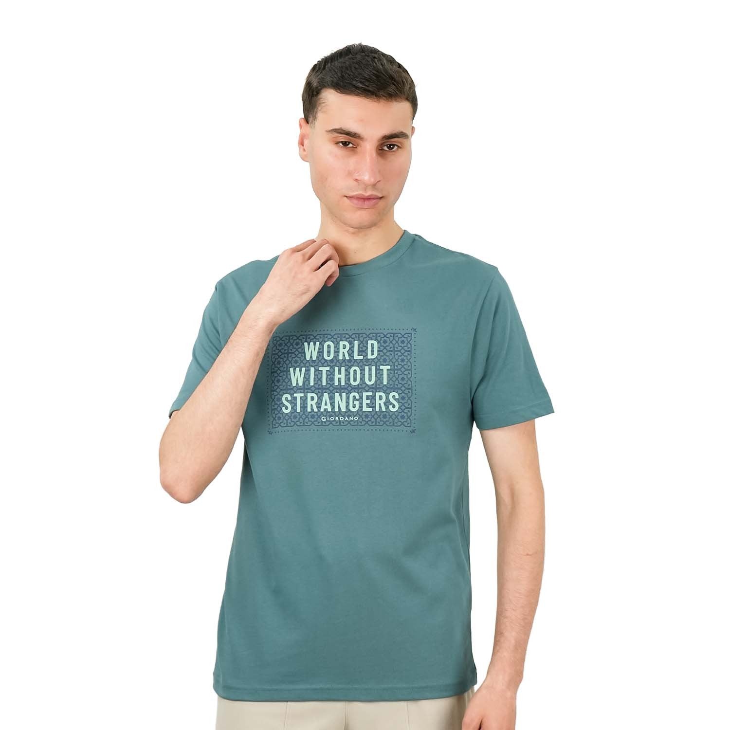 Men's WWS Print Tee - Green - Giordano Online