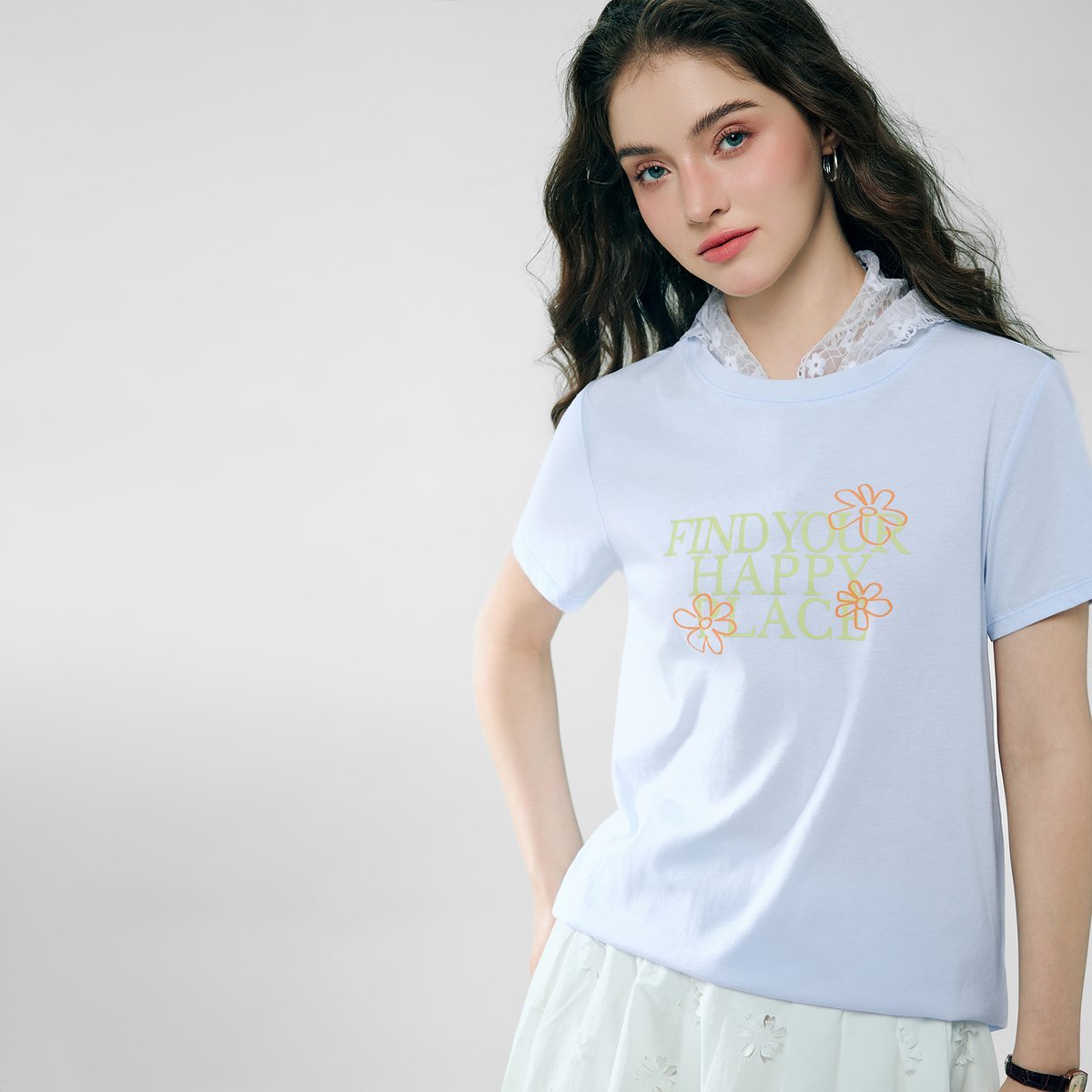 Women’s Cotton Crew Neck Printed Comfort Tee - Giordano Online