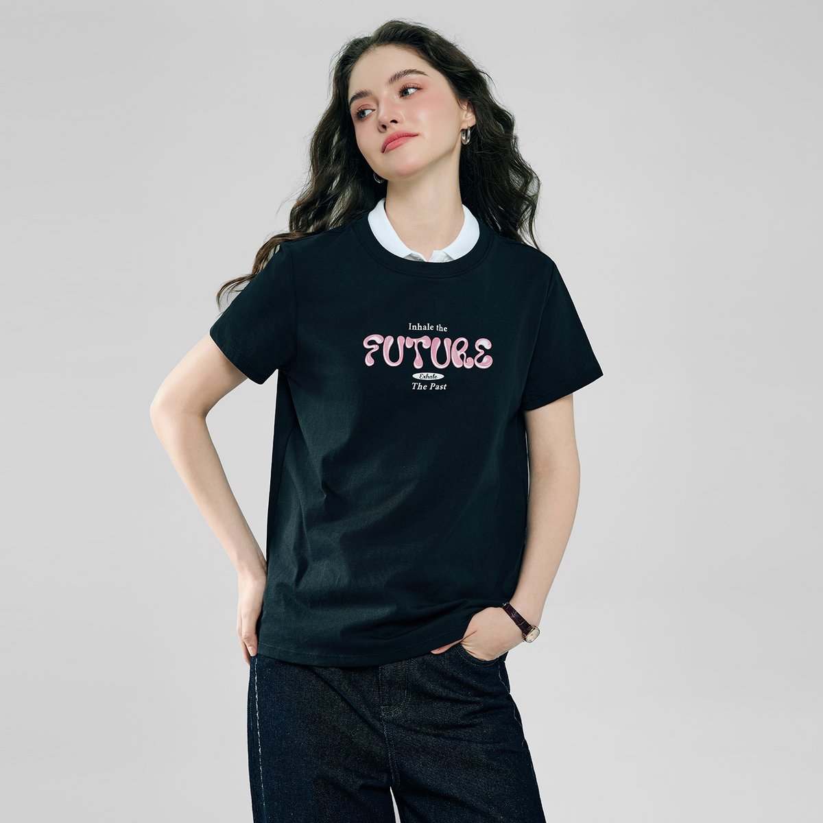 Women’s Cotton Crew Neck Printed Comfort Tee - Giordano Online