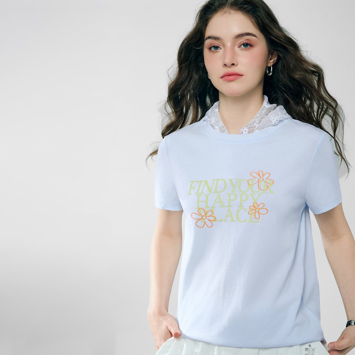 Women’s Cotton Crew Neck Printed Comfort Tee - Giordano Online