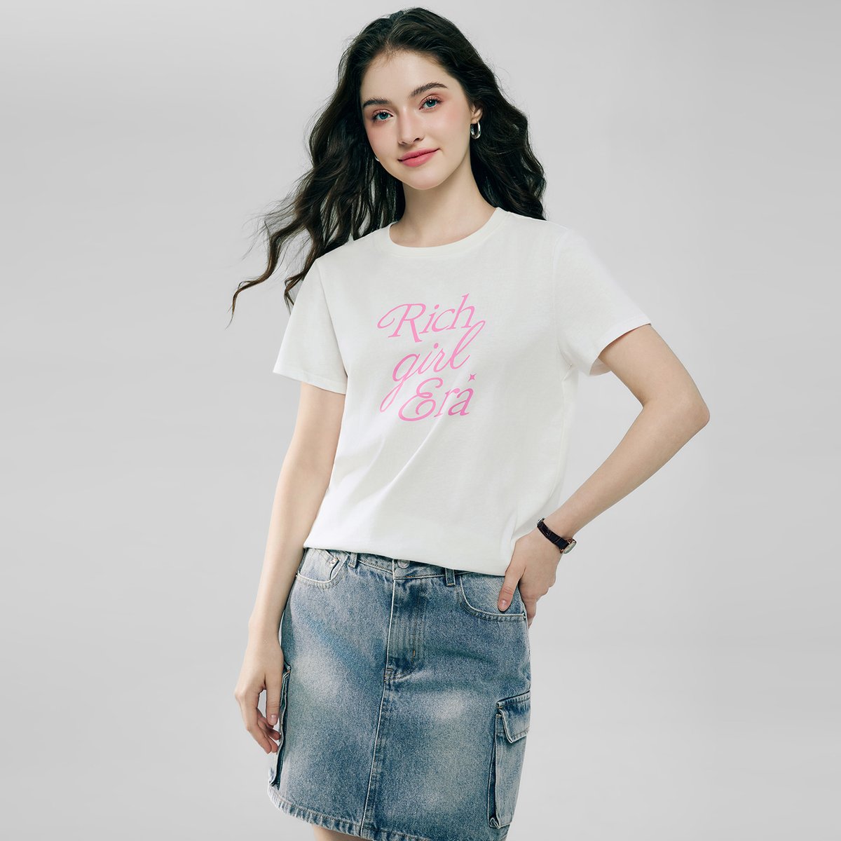 Women’s Cotton Crew Neck Printed Comfort Tee - Giordano Online