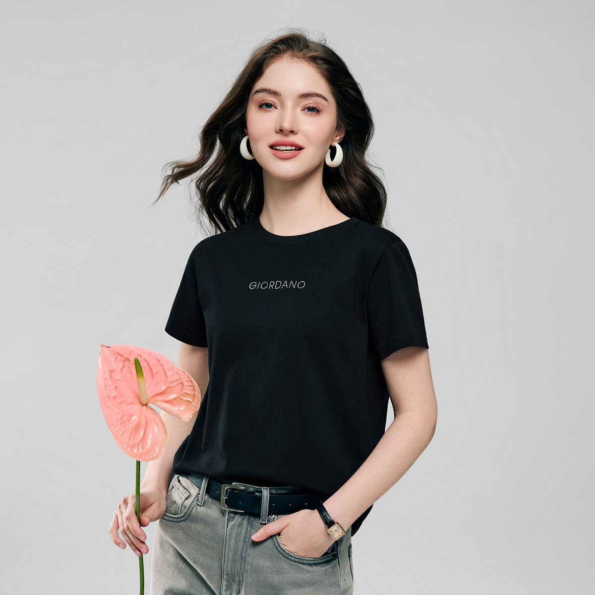 Women's Cotton Jersey Comfort Fit Print Tee - Giordano Online