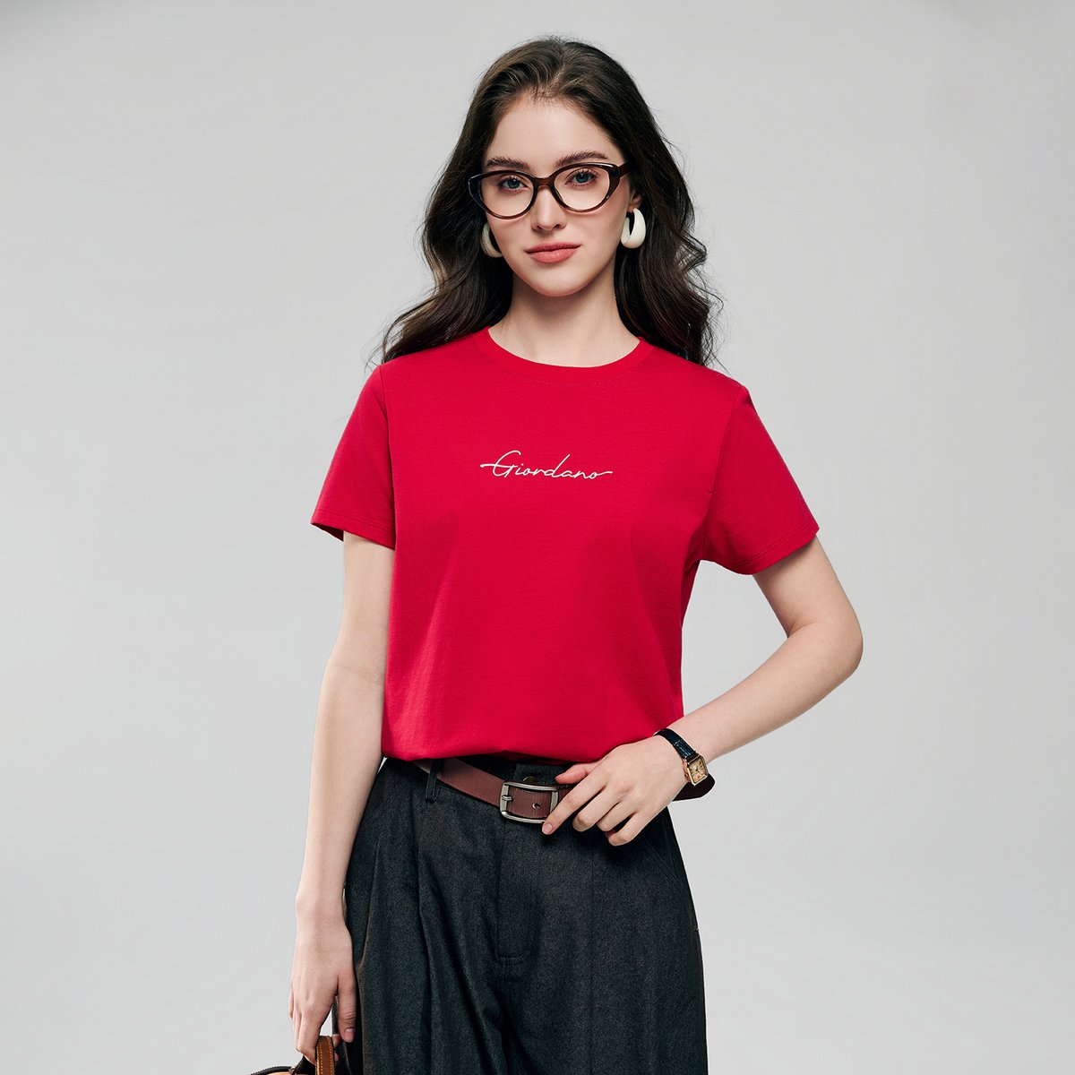 Women's Cotton Jersey Crew Neck Comfort Print Tee - Giordano Online