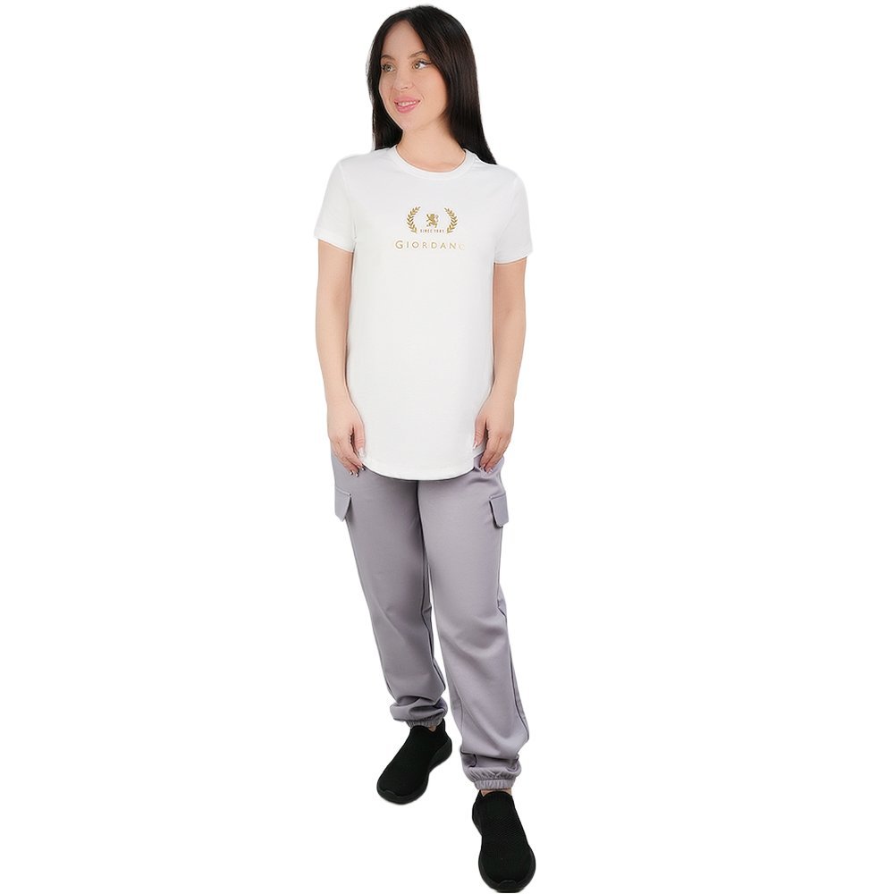 Women's Cotton Jersey Signature Print Tee - Giordano Online