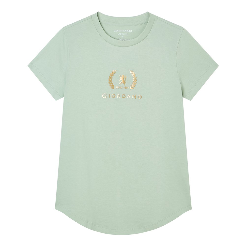 Women's Cotton Jersey Signature Print Tee - Giordano Online
