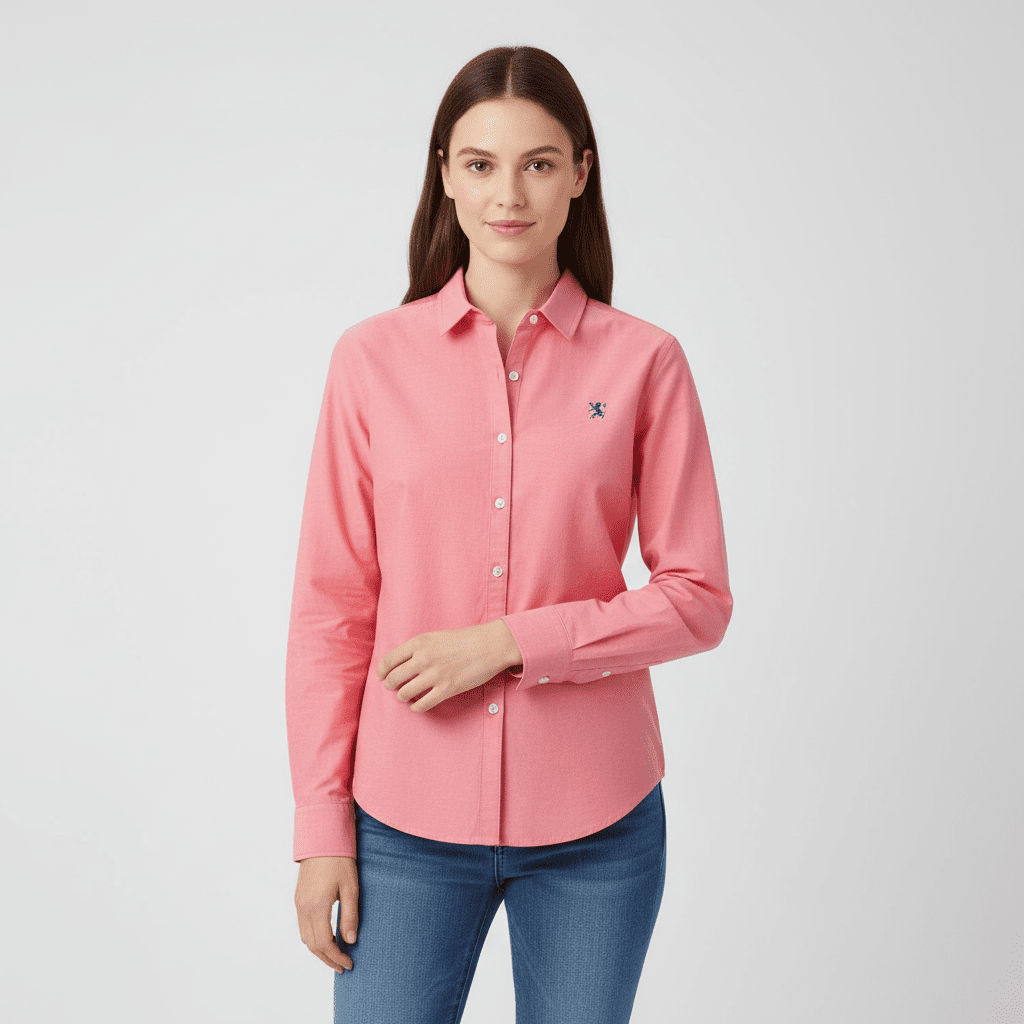 Women's Cotton Oxford Acute Collar Long Sleeve - Giordano Online