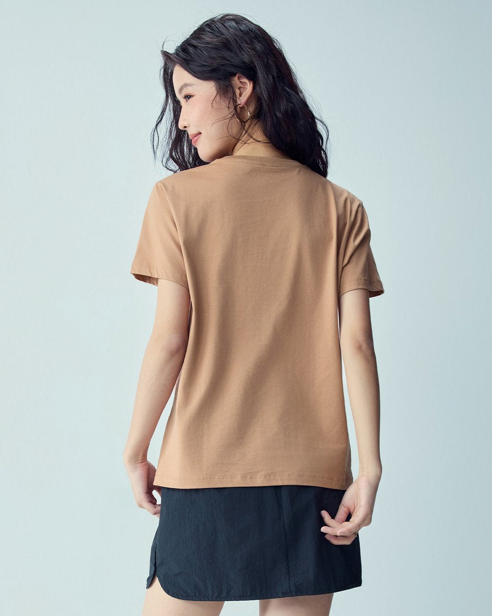 Women’s Crew‑Neck Short‑Sleeve Regular Fit Printed Tee - Giordano Online