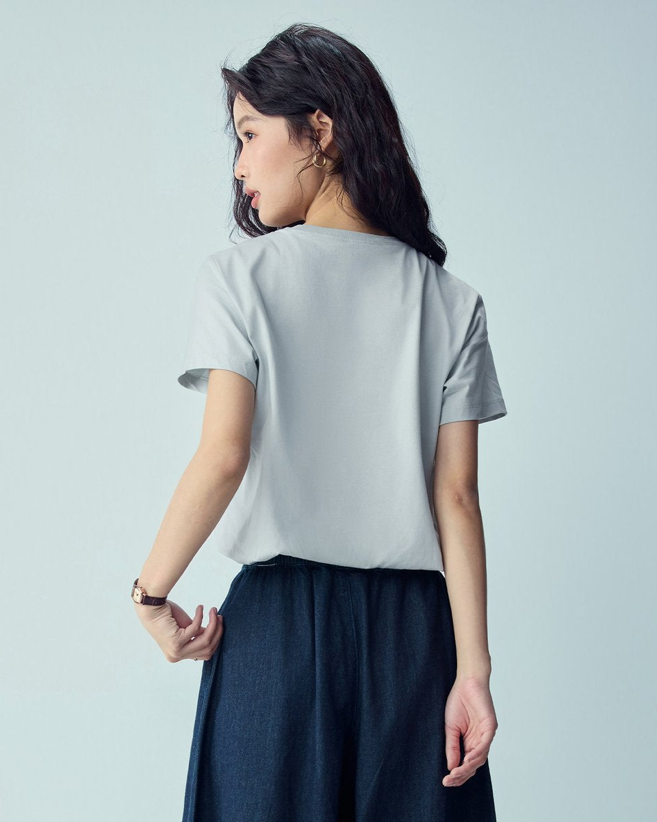 Women’s Crew‑Neck Short‑Sleeve Regular Fit Printed Tee - Giordano Online