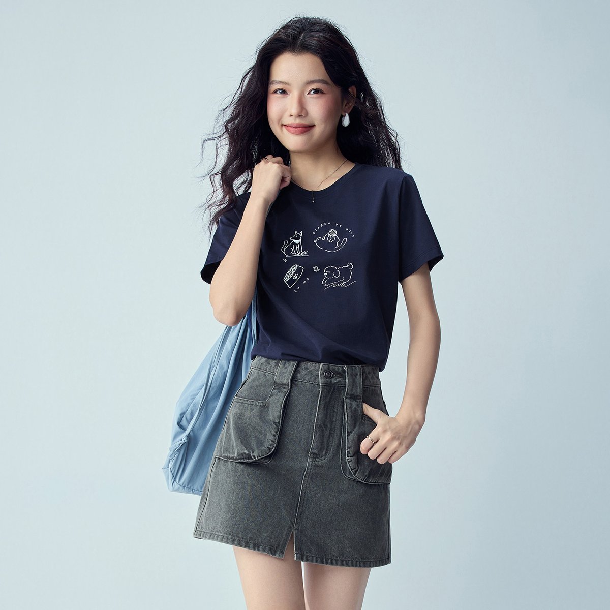 Women’s Crew‑Neck Short‑Sleeve Regular Fit Printed Tee - Giordano Online