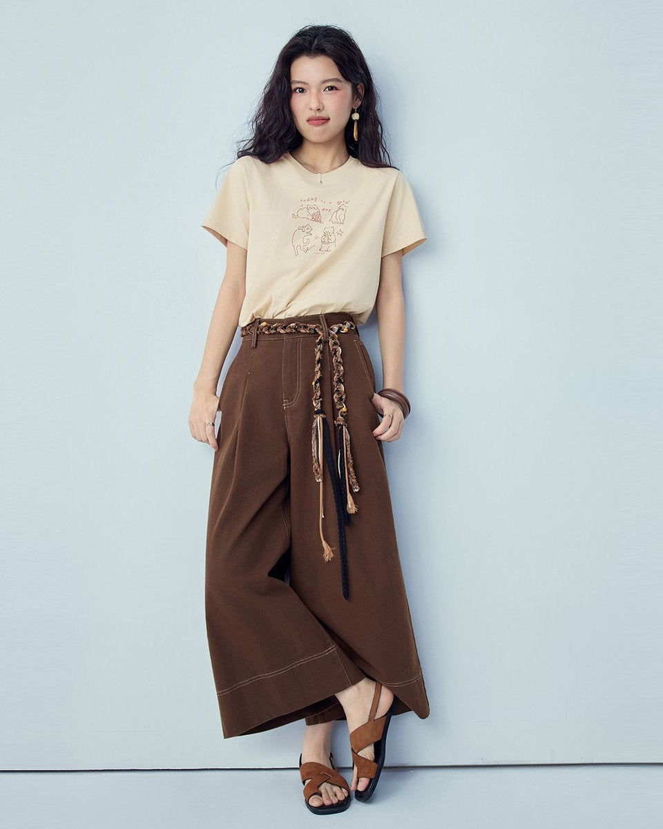 Women’s Crew‑Neck Short‑Sleeve Regular Fit Printed Tee - Giordano Online