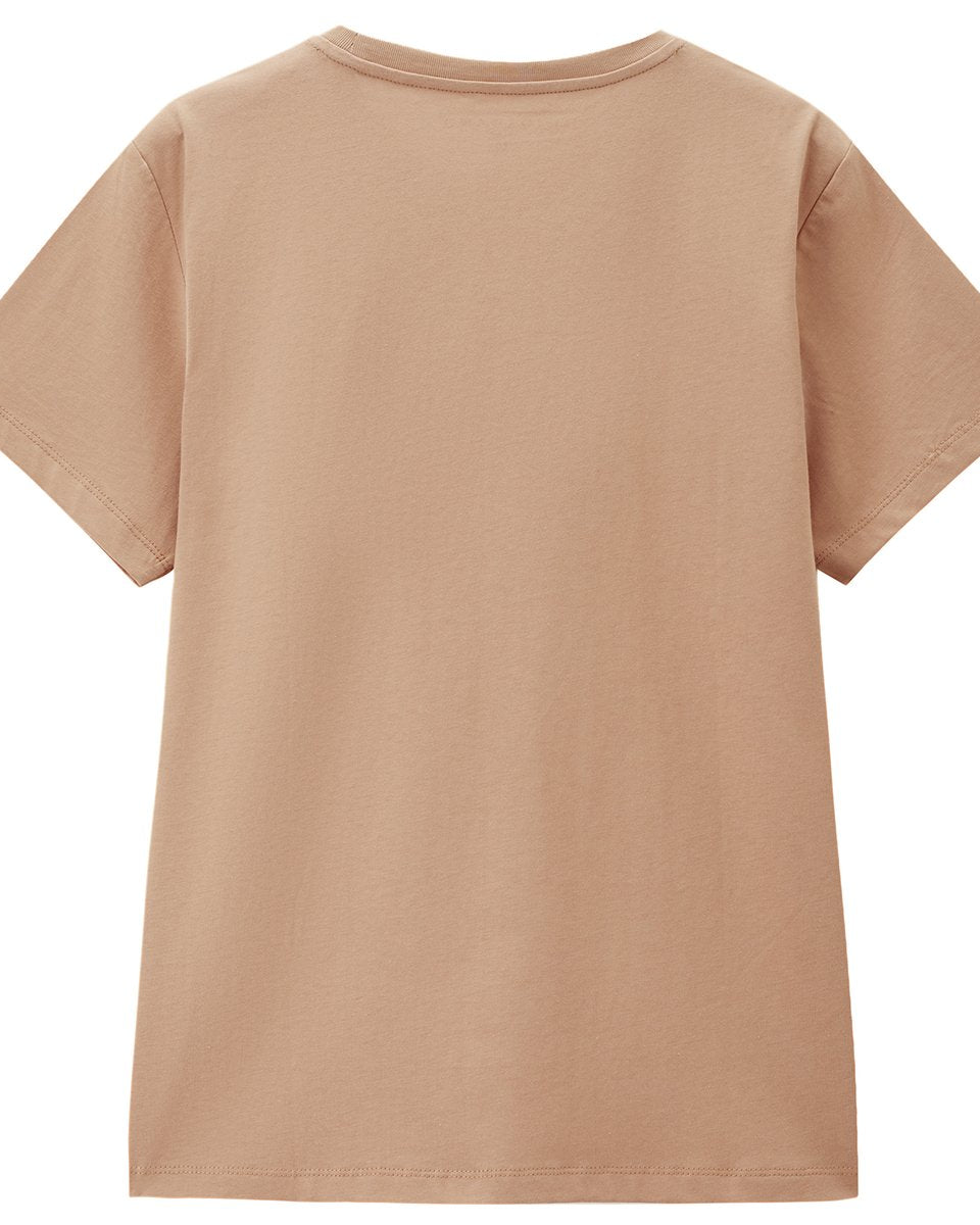 Women’s Crew‑Neck Short‑Sleeve Regular Fit Printed Tee - Giordano Online