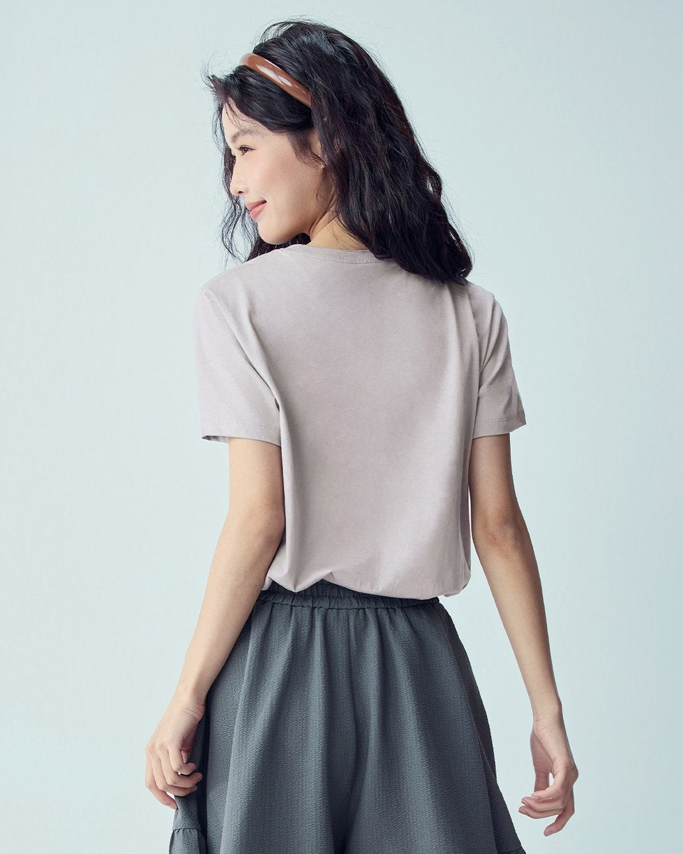 Women’s Crew‑Neck Short‑Sleeve Regular Fit Printed Tee - Giordano Online