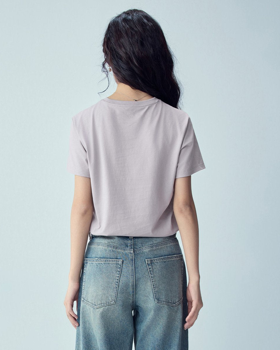 Women’s Crew‑Neck Short‑Sleeve Regular Fit Printed Tee - Giordano Online