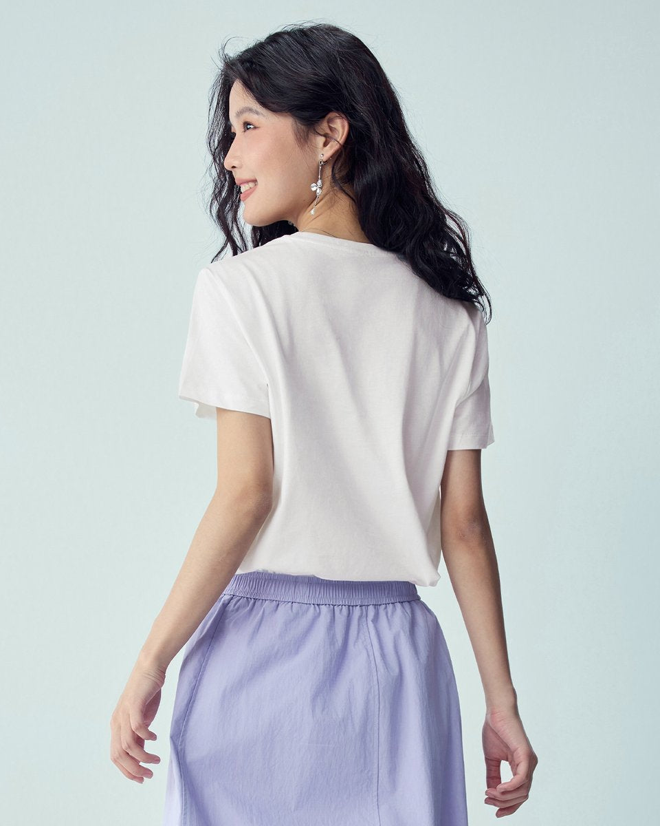 Women’s Crew‑Neck Short‑Sleeve Regular Fit Printed Tee - Giordano Online