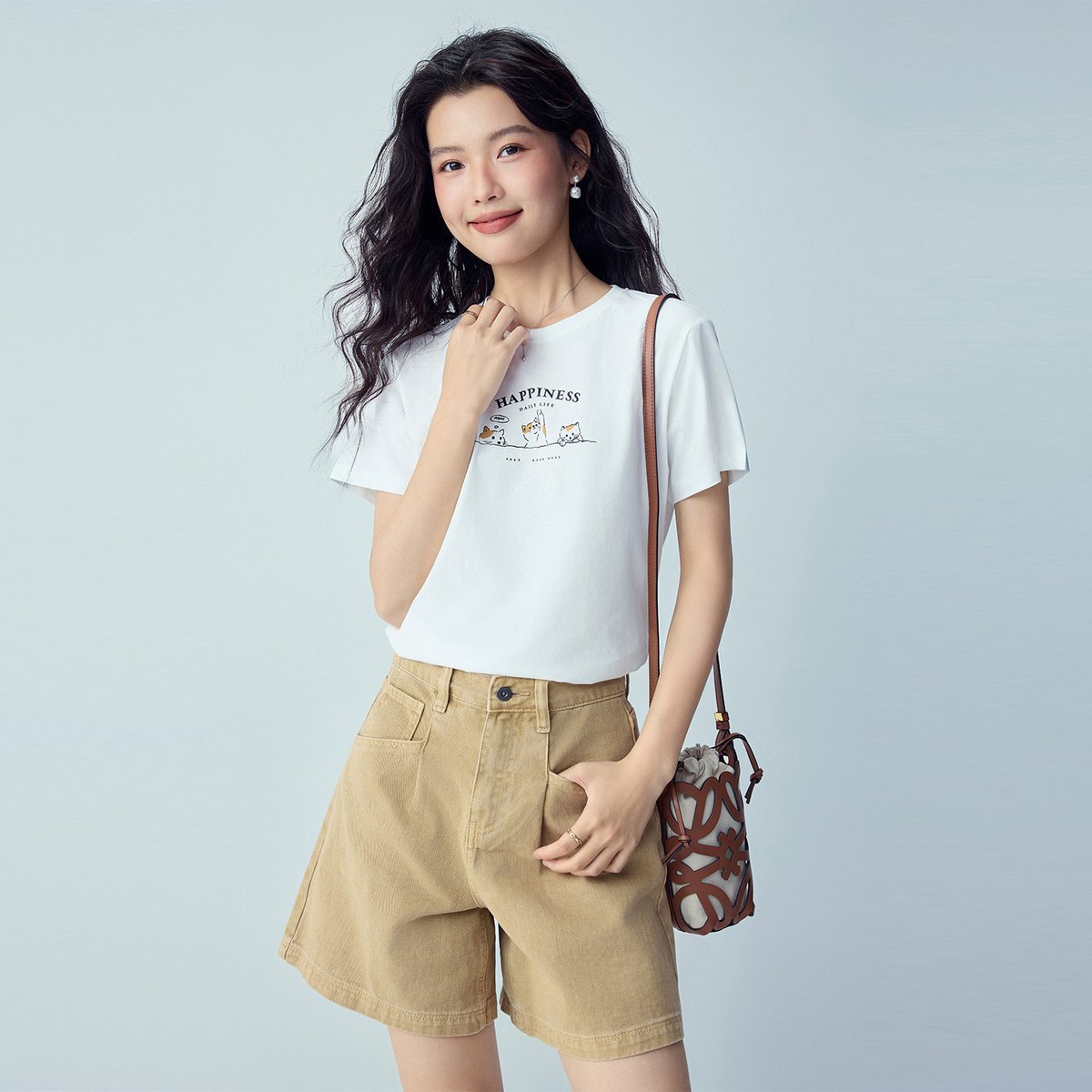 Women’s Crew‑Neck Short‑Sleeve Regular Fit Printed Tee - Giordano Online