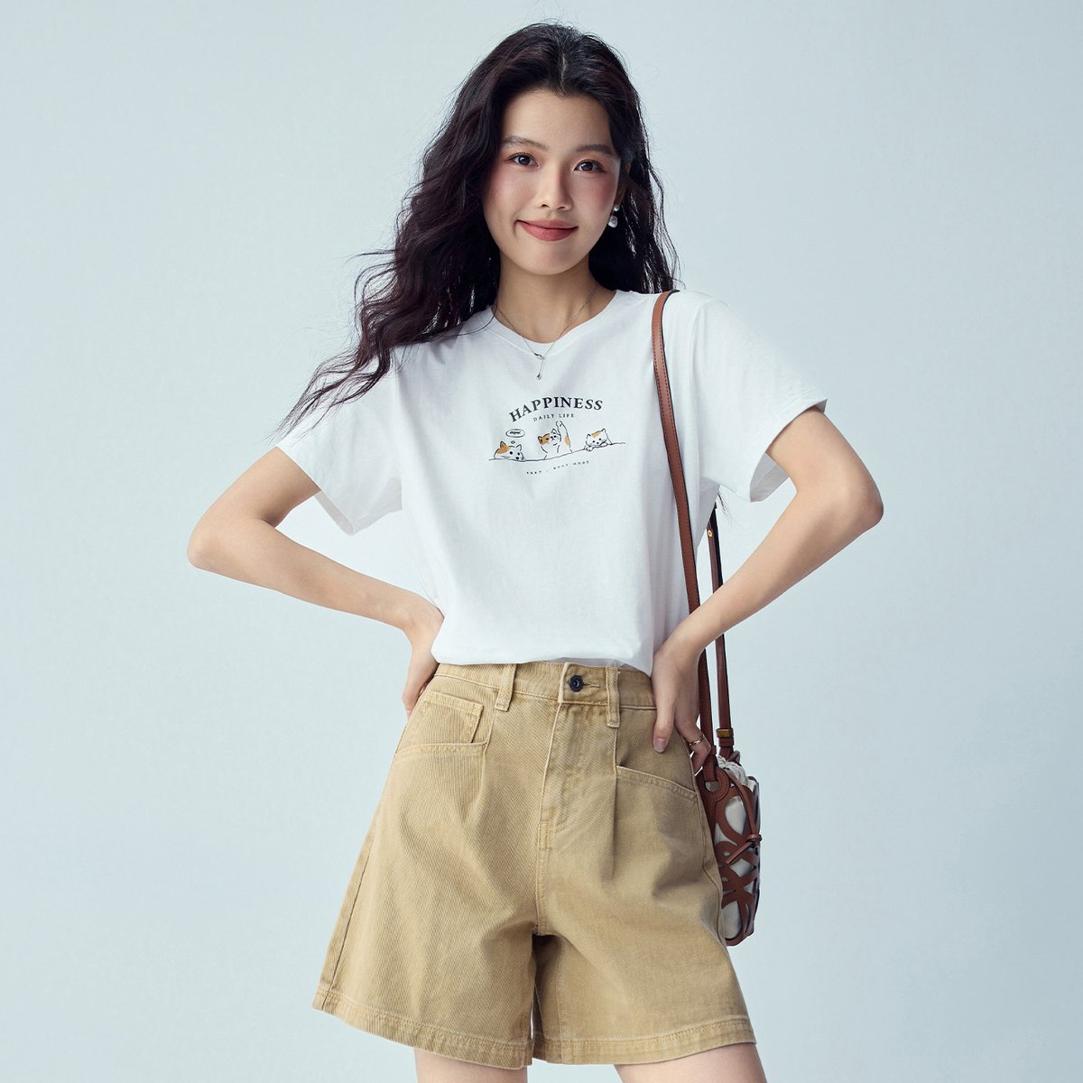 Women’s Crew‑Neck Short‑Sleeve Regular Fit Printed Tee - Giordano Online