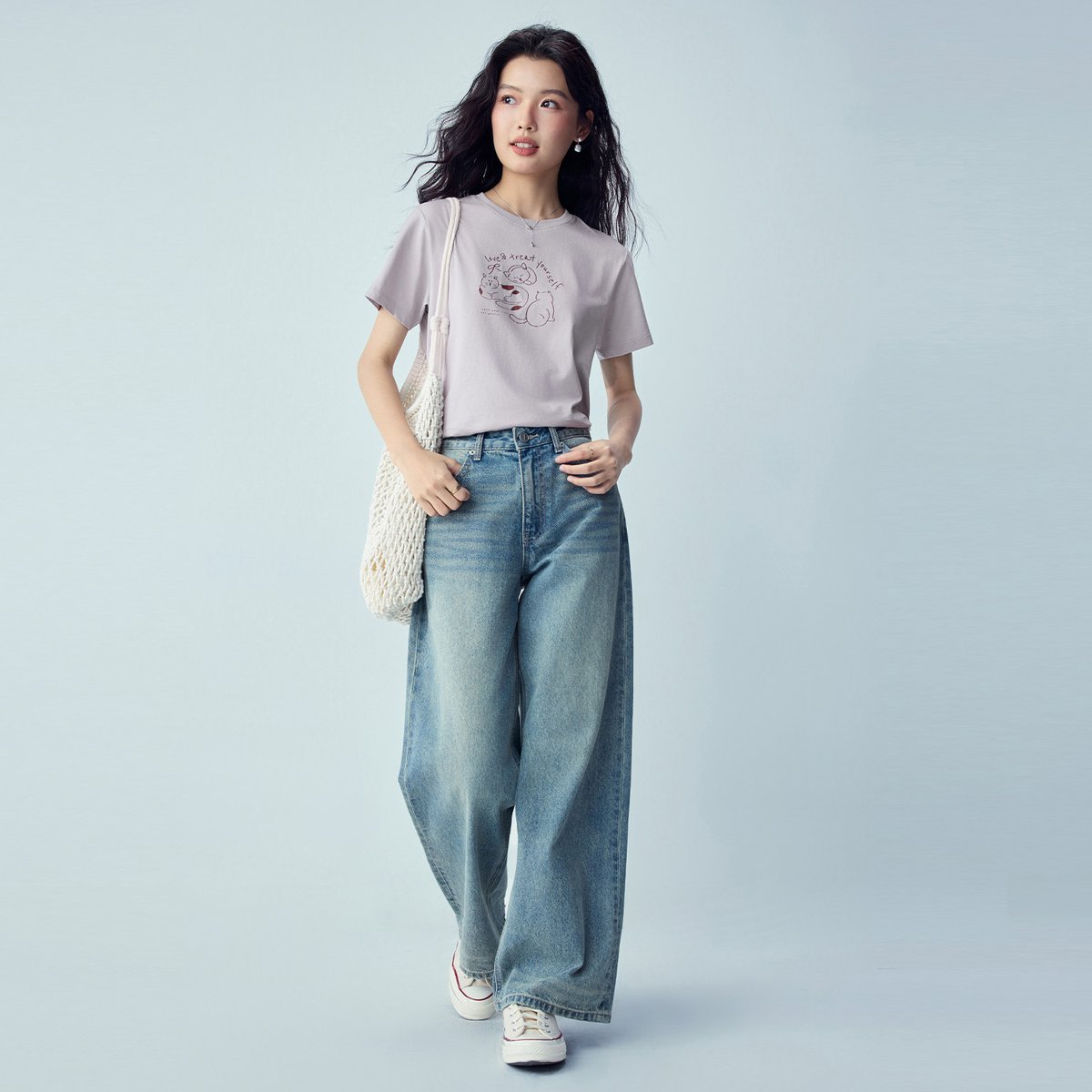 Women’s Crew‑Neck Short‑Sleeve Regular Fit Printed Tee - Giordano Online