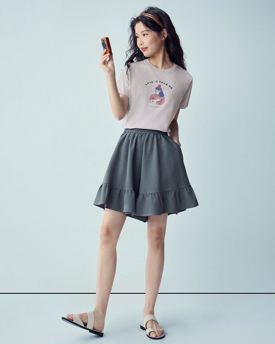 Women’s Crew‑Neck Short‑Sleeve Regular Fit Printed Tee - Giordano Online