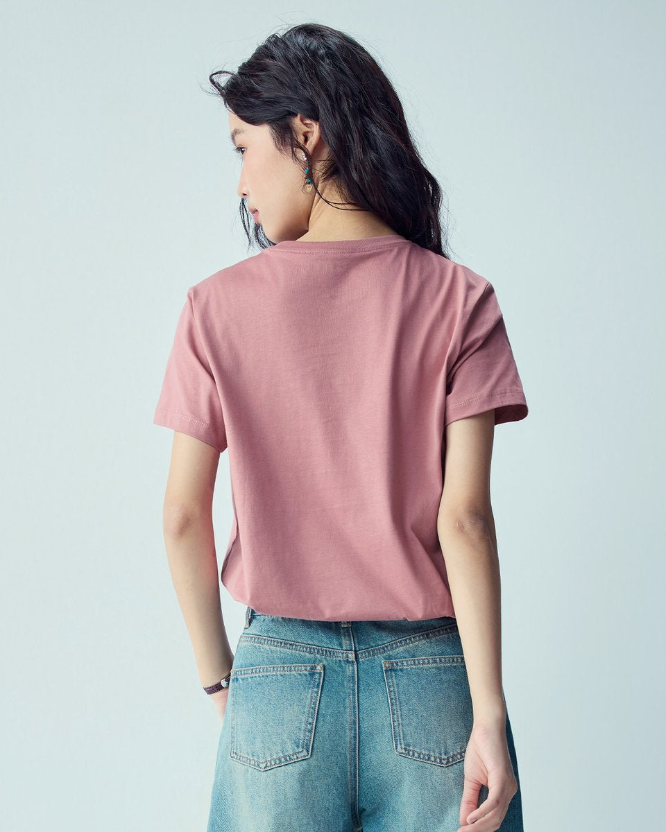Women’s Crew‑Neck Short‑Sleeve Regular Fit Printed Tee - Giordano Online