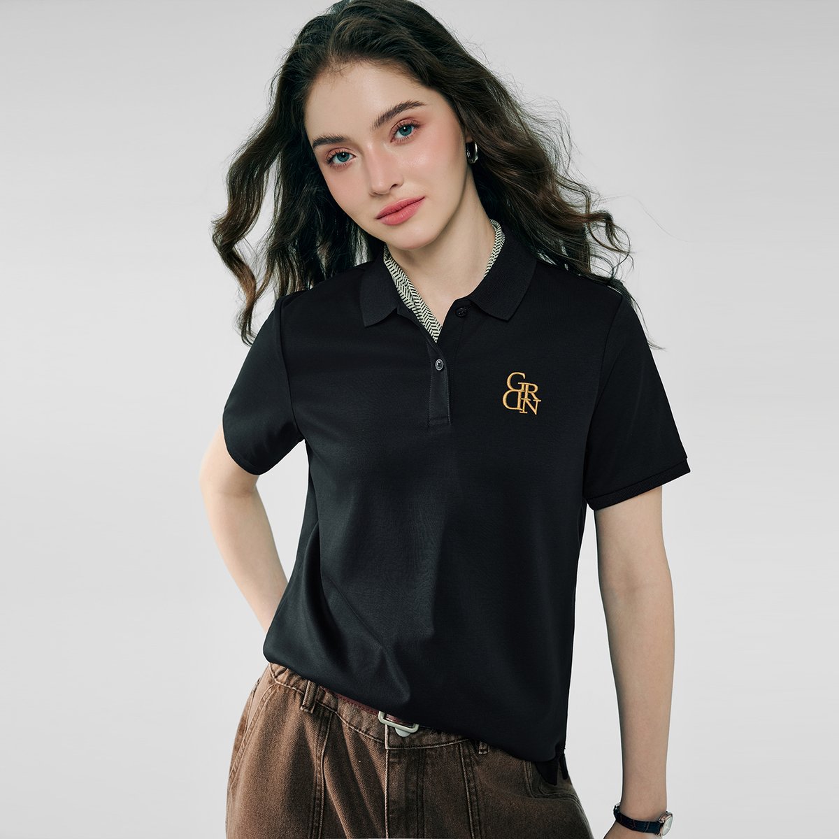 Women’s Embroidered Cotton Liquid Touch Polo - Giordano Online