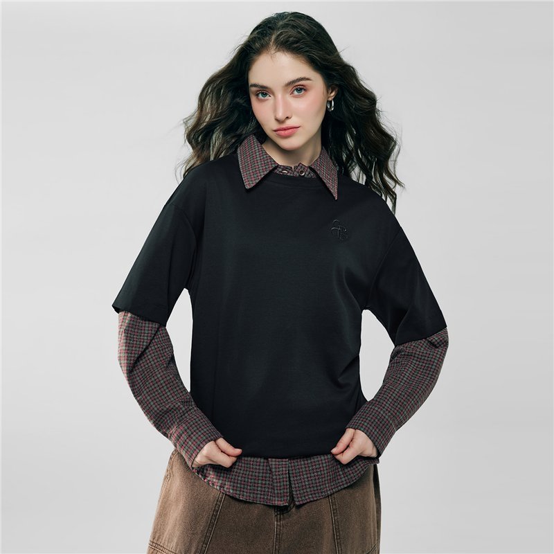 Women’s Embroidered Cotton Liquid Touch Tee - Giordano Online