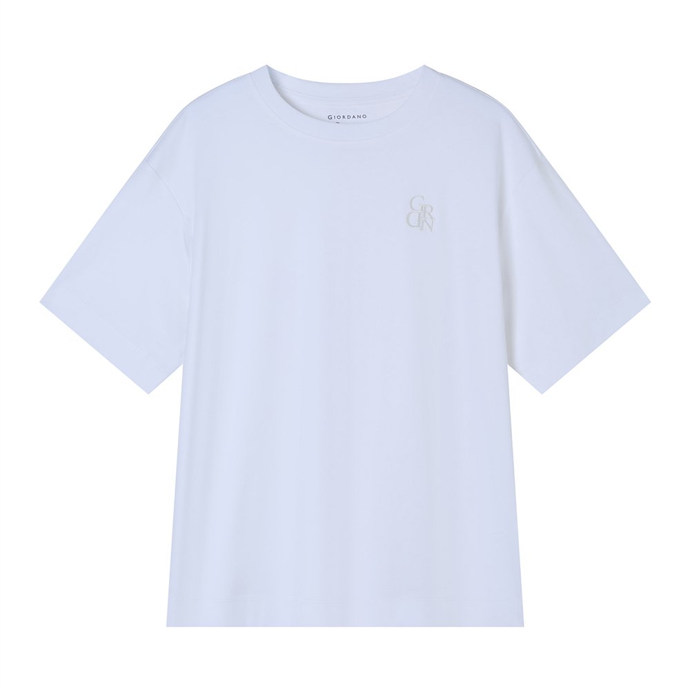 Women’s Embroidered Cotton Liquid Touch Tee - Giordano Online