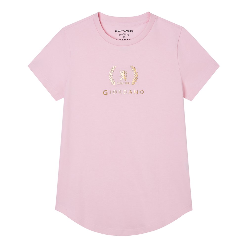 Women’s Regular Fit Cotton Crew Neck Printed Tee - Giordano Online