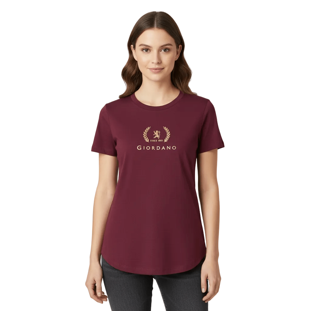 Women’s Regular Fit Cotton Crew Neck Printed Tee - Giordano Online