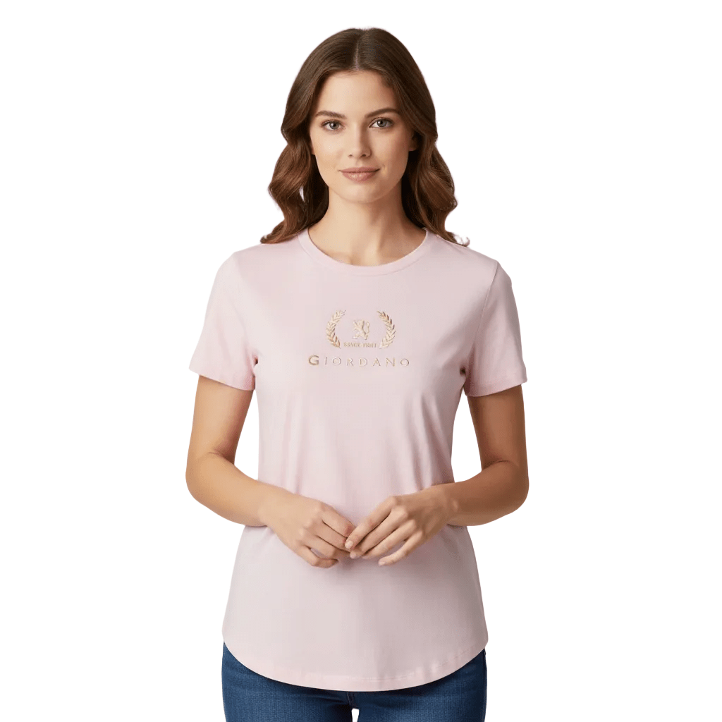 Women’s Regular Fit Cotton Crew Neck Printed Tee - Giordano Online