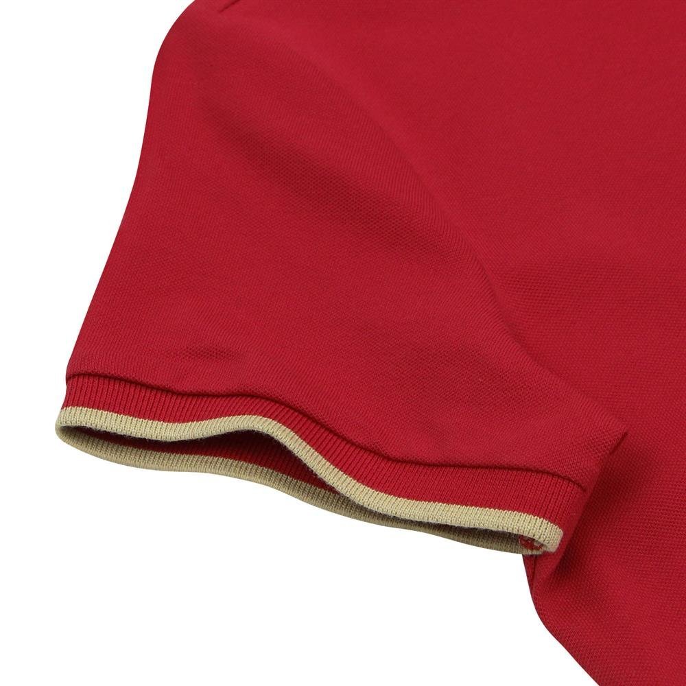 Women’s Short Sleeve Classic Slim Fit Embroidered Polo Shirt - Red - Giordano Online