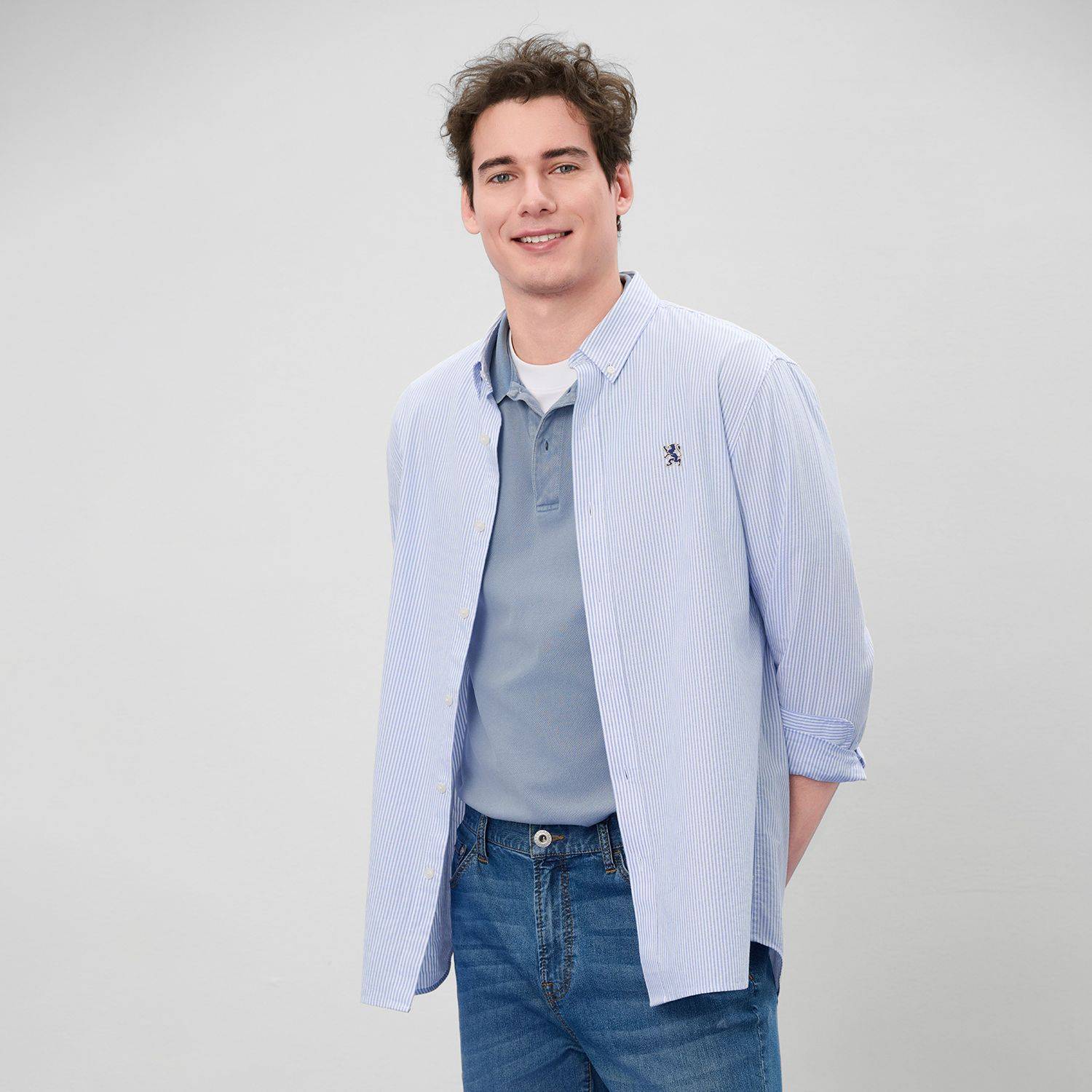 Men's Slim Fit Pique Garment Dye Polo - Image 4