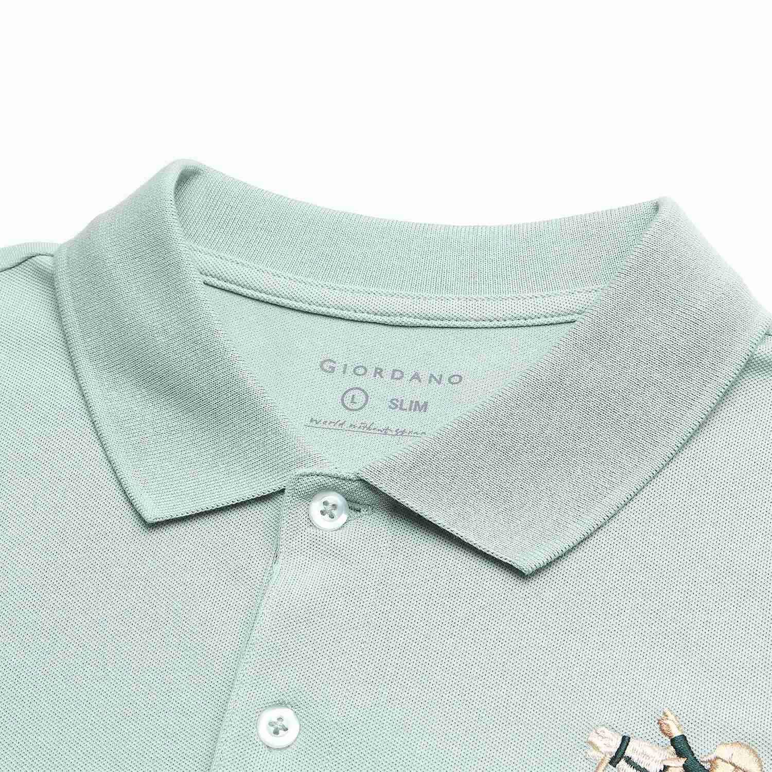 Men's Slim Fit Napoleon Embroidery Lycra Pique Polo - Image 3